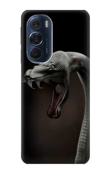 W1597 Black Mamba Snake Hard Case and Leather Flip Case For Motorola Edge X30