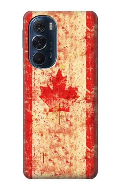 W1603 Canada Flag Old Vintage Hard Case and Leather Flip Case For Motorola Edge X30