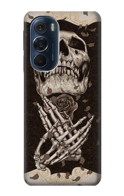 W1676 Skull Rose Hard Case and Leather Flip Case For Motorola Edge X30