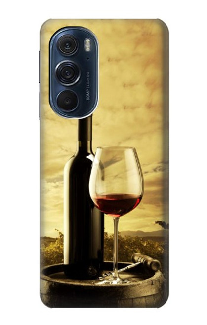 W2042 A Grape Vineyard Grapes Bottle Red Wine Hard Case and Leather Flip Case For Motorola Edge X30