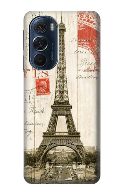 W2108 Eiffel Tower Paris Postcard Hard Case and Leather Flip Case For Motorola Edge X30