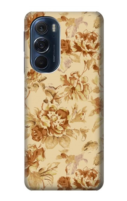 W2180 Flower Floral Vintage Pattern Hard Case and Leather Flip Case For Motorola Edge X30