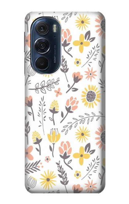 W2354 Pastel Flowers Pattern Hard Case and Leather Flip Case For Motorola Edge X30