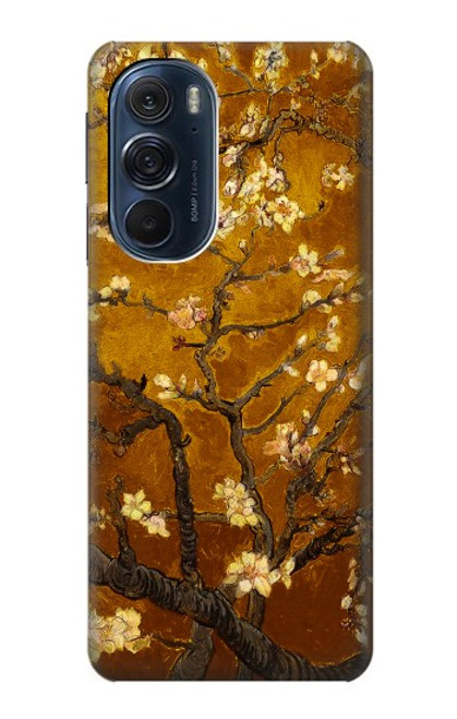 W2663 Yellow Blossoming Almond Tree Van Gogh Hard Case and Leather Flip Case For Motorola Edge X30