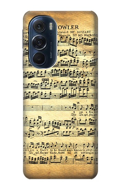 W2667 The Fowler Mozart Music Sheet Hard Case and Leather Flip Case For Motorola Edge X30