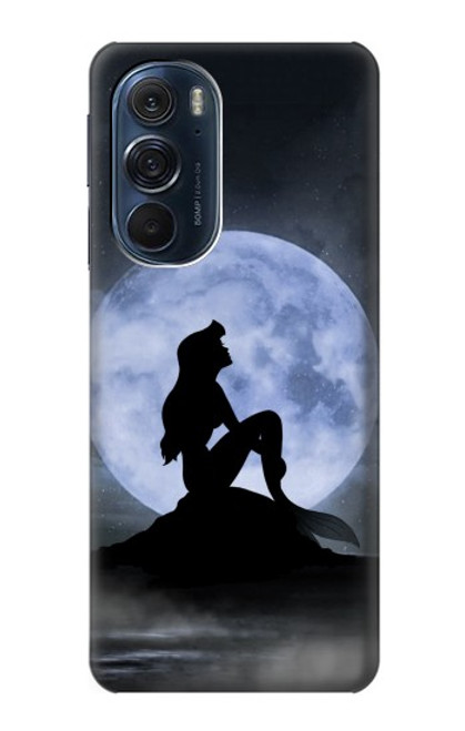 W2668 Mermaid Silhouette Moon Night Hard Case and Leather Flip Case For Motorola Edge X30