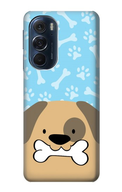 W2669 Cute Dog Paws Bones Cartoon Hard Case and Leather Flip Case For Motorola Edge X30