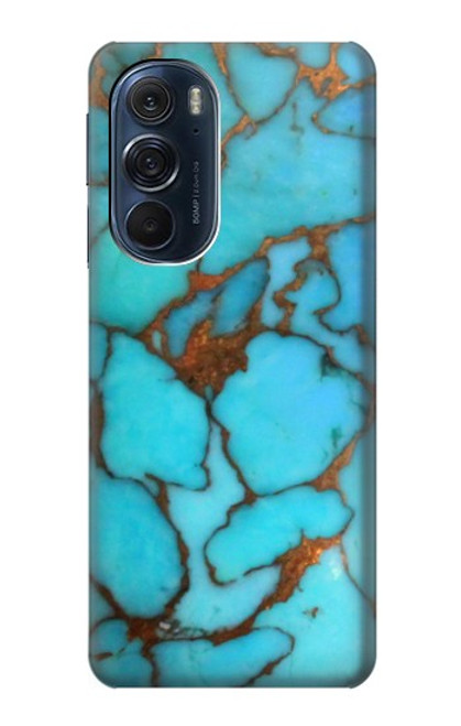 W2685 Aqua Turquoise Gemstone Graphic Printed Hard Case and Leather Flip Case For Motorola Edge X30