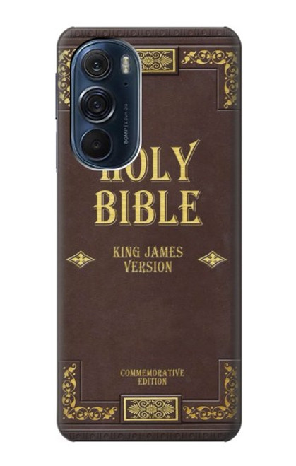 W2889 Holy Bible Cover King James Version Hard Case and Leather Flip Case For Motorola Edge X30