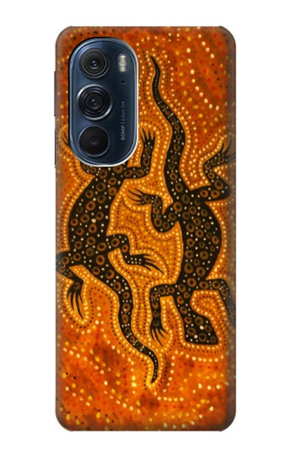 W2901 Lizard Aboriginal Art Hard Case and Leather Flip Case For Motorola Edge X30