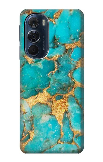 W2906 Aqua Turquoise Stone Hard Case and Leather Flip Case For Motorola Edge X30