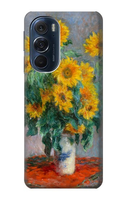 W2937 Claude Monet Bouquet of Sunflowers Hard Case and Leather Flip Case For Motorola Edge X30