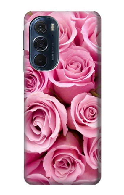 W2943 Pink Rose Hard Case and Leather Flip Case For Motorola Edge X30