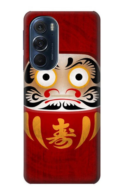 W3023 Japan Good Luck Daruma Doll Hard Case and Leather Flip Case For Motorola Edge X30