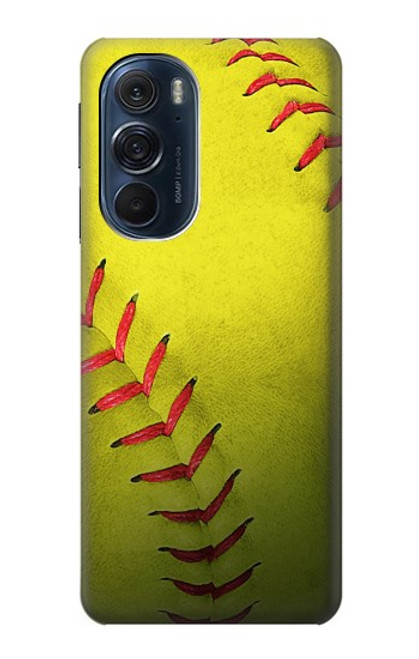 W3031 Yellow Softball Ball Hard Case and Leather Flip Case For Motorola Edge X30