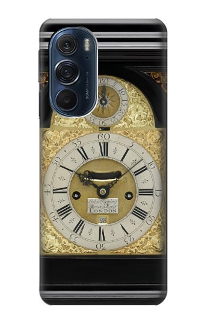 W3144 Antique Bracket Clock Hard Case and Leather Flip Case For Motorola Edge X30