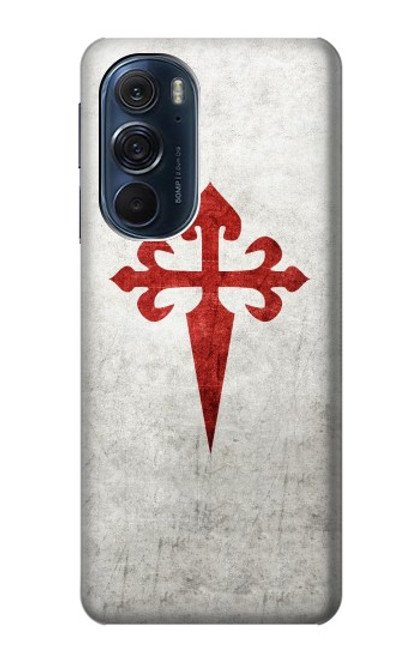 W3200 Order of Santiago Cross of Saint James Hard Case and Leather Flip Case For Motorola Edge X30