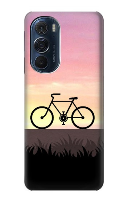 W3252 Bicycle Sunset Hard Case and Leather Flip Case For Motorola Edge X30