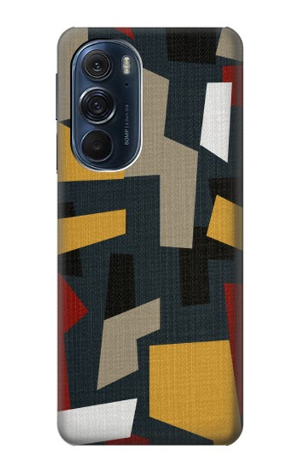 W3386 Abstract Fabric Texture Hard Case and Leather Flip Case For Motorola Edge X30