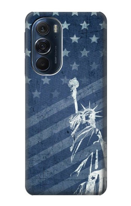 W3450 US Flag Liberty Statue Hard Case and Leather Flip Case For Motorola Edge X30