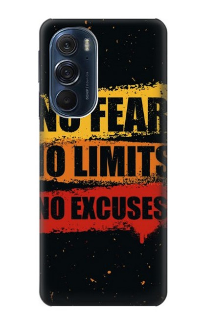 W3492 No Fear Limits Excuses Hard Case and Leather Flip Case For Motorola Edge X30