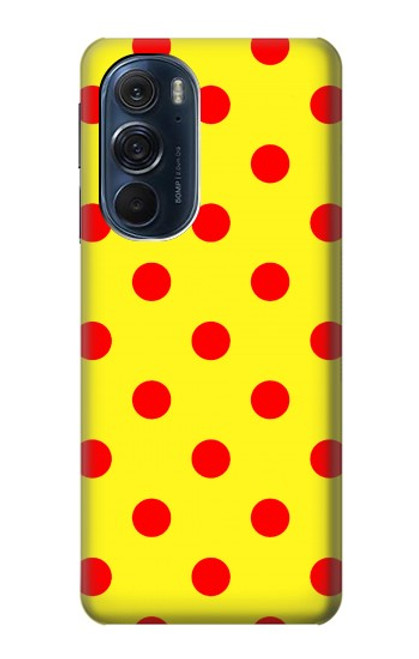 W3526 Red Spot Polka Dot Hard Case and Leather Flip Case For Motorola Edge X30