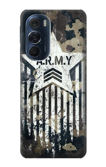 W3666 Army Camo Camouflage Hard Case and Leather Flip Case For Motorola Edge X30