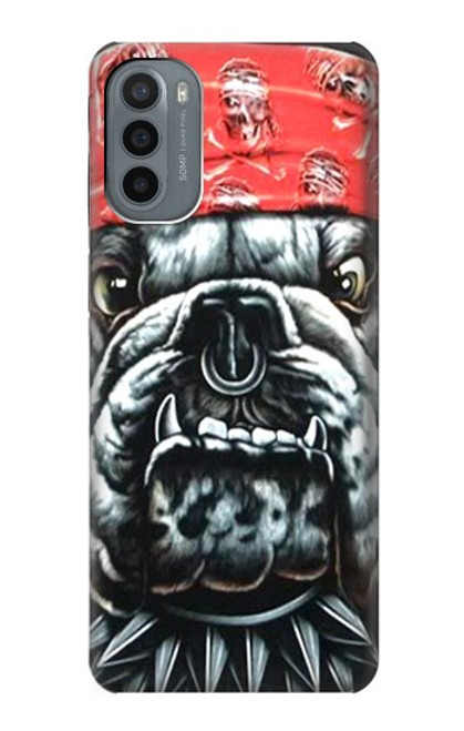 W0100 Bulldog American Football Hard Case and Leather Flip Case For Motorola Moto G31