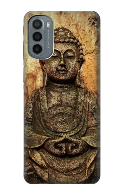 W0344 Buddha Rock Carving Hard Case and Leather Flip Case For Motorola Moto G31