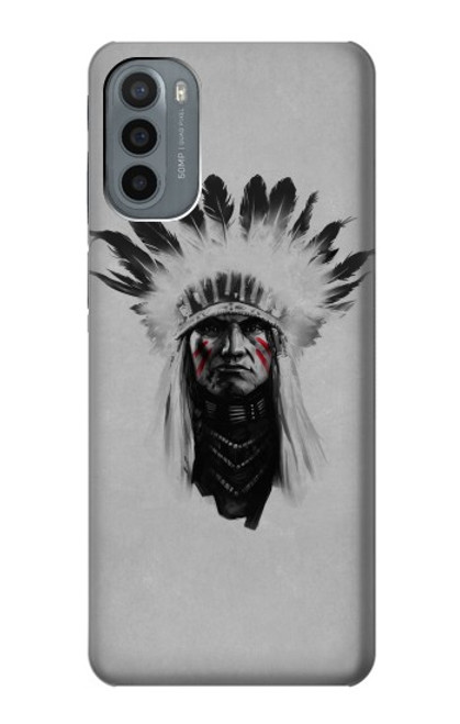 W0451 Indian Chief Hard Case and Leather Flip Case For Motorola Moto G31