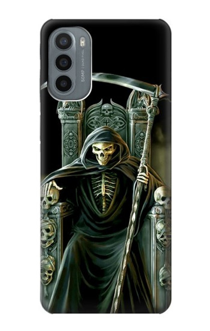 W1024 Grim Reaper Skeleton King Hard Case and Leather Flip Case For Motorola Moto G31