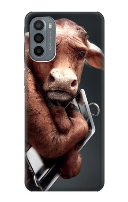 W1271 Crazy Cow Hard Case and Leather Flip Case For Motorola Moto G31