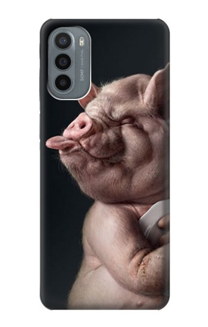 W1273 Crazy Pig Hard Case and Leather Flip Case For Motorola Moto G31