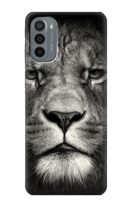 W1352 Lion Face Hard Case and Leather Flip Case For Motorola Moto G31