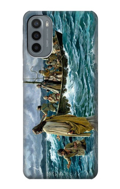 W1722 Jesus Walk on The Sea Hard Case and Leather Flip Case For Motorola Moto G31