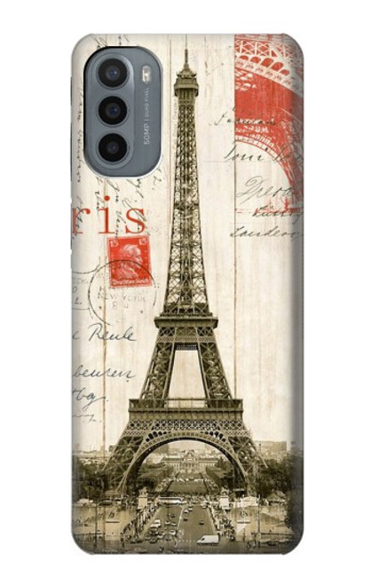 W2108 Eiffel Tower Paris Postcard Hard Case and Leather Flip Case For Motorola Moto G31