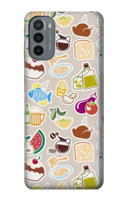 W2321 Food and Drink Seamless Hard Case and Leather Flip Case For Motorola Moto G31
