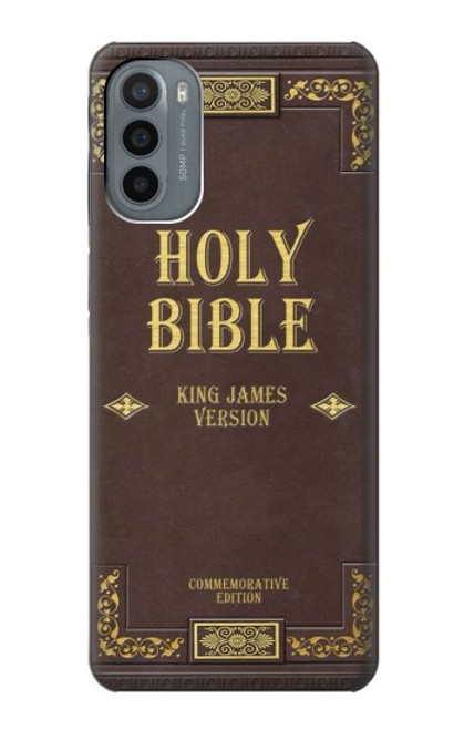 W2889 Holy Bible Cover King James Version Hard Case and Leather Flip Case For Motorola Moto G31