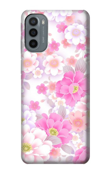 W3036 Pink Sweet Flower Flora Hard Case and Leather Flip Case For Motorola Moto G31