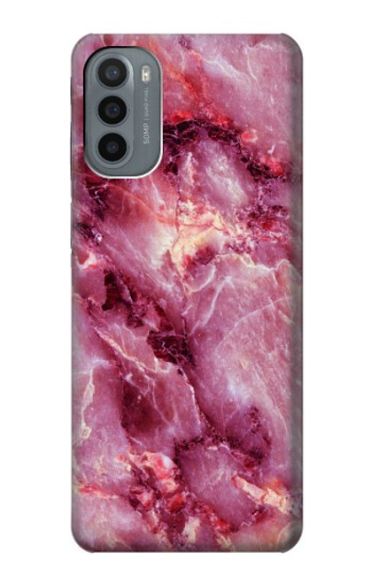 W3052 Pink Marble Graphic Printed Hard Case and Leather Flip Case For Motorola Moto G31