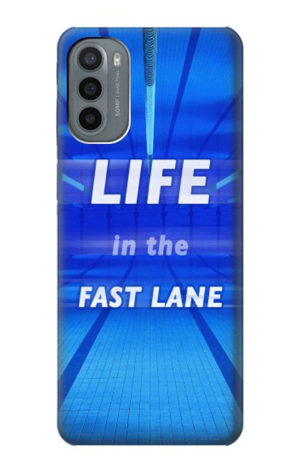 W3136 Life in the Fast Lane Swimming Pool Hard Case and Leather Flip Case For Motorola Moto G31