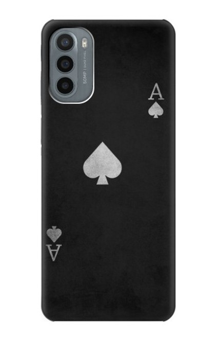W3152 Black Ace of Spade Hard Case and Leather Flip Case For Motorola Moto G31