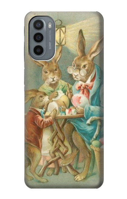 W3164 Easter Rabbit Family Hard Case and Leather Flip Case For Motorola Moto G31