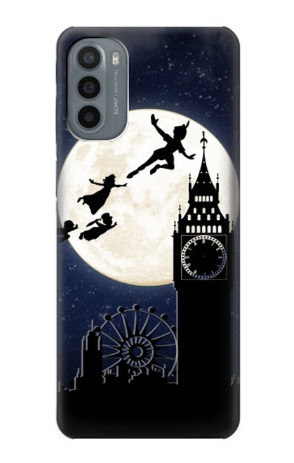 W3249 Peter Pan Fly Full Moon Night Hard Case and Leather Flip Case For Motorola Moto G31