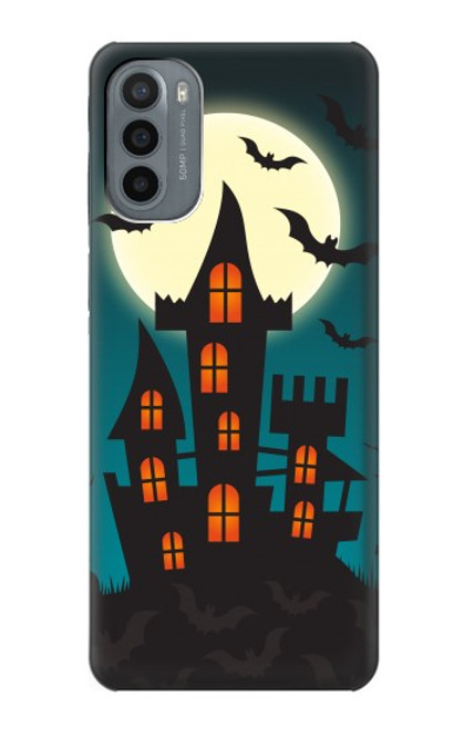 W3268 Halloween Festival Castle Hard Case and Leather Flip Case For Motorola Moto G31