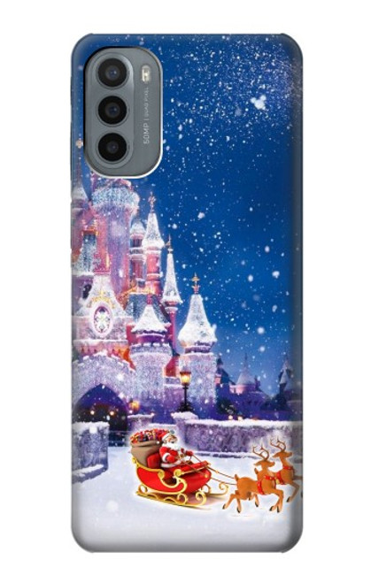 W3282 Santa Xmas Castle Hard Case and Leather Flip Case For Motorola Moto G31