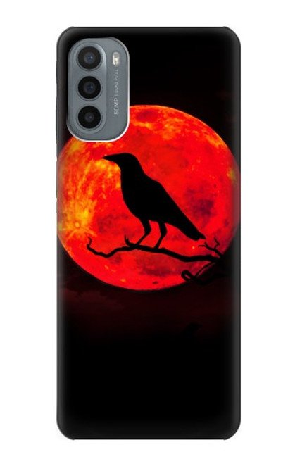 W3328 Crow Red Moon Hard Case and Leather Flip Case For Motorola Moto G31