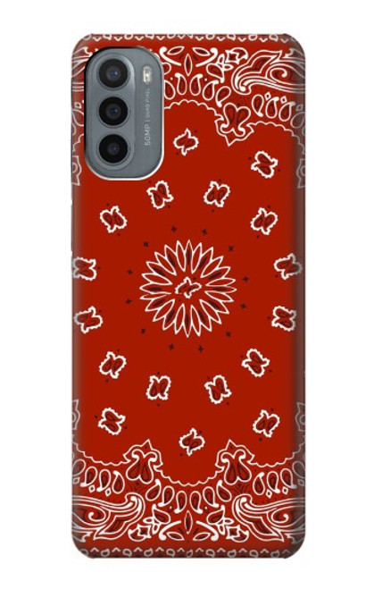 W3355 Bandana Red Pattern Hard Case and Leather Flip Case For Motorola Moto G31