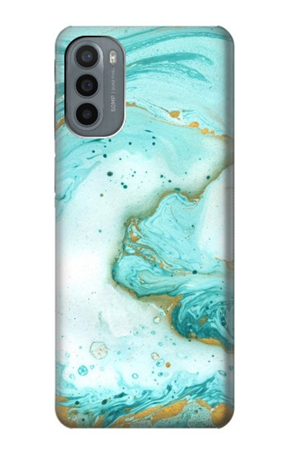 W3399 Green Marble Graphic Print Hard Case and Leather Flip Case For Motorola Moto G31