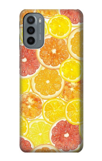 W3408 Lemon Hard Case and Leather Flip Case For Motorola Moto G31